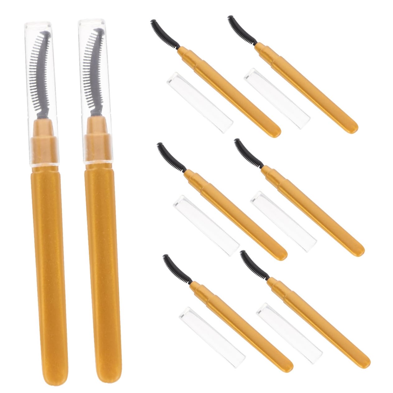 BESTYASH Travel-ready 8pc Silicone Mascara Brush Set Soft Eyelash Brush Eyelash Wand Lash Applicator Eyebrow Essential Makeup Tool