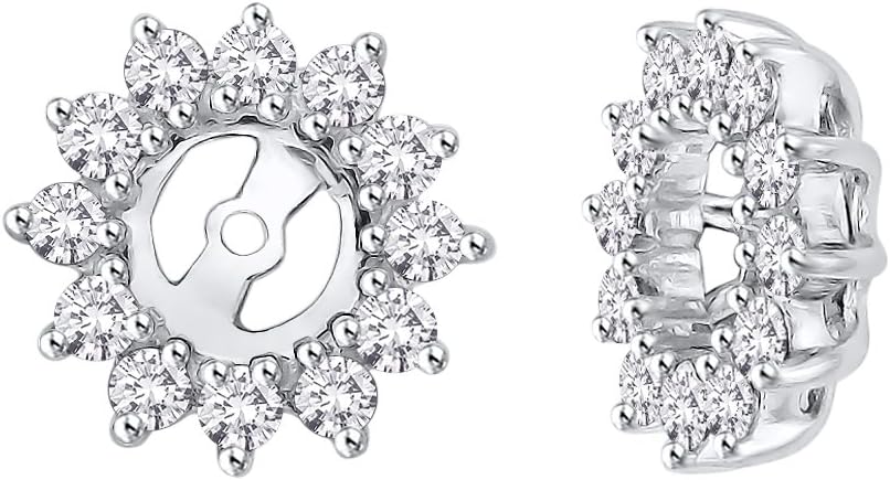 KATARINA Floral Diamond Earring Jackets in Gold (1/2 cttw, J-K, I2-I3)