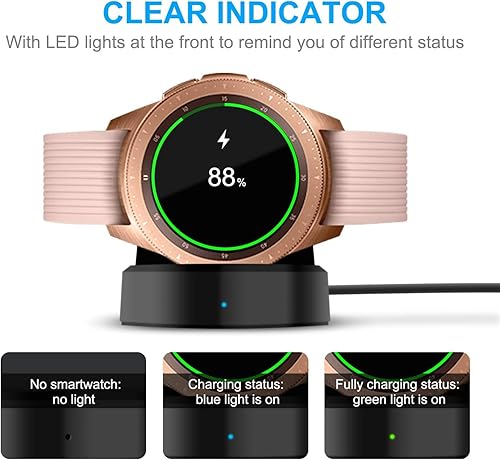 Miniatura 5 de Cargador compatible con Samsung Galaxy Watch de 1.654 in/1.811 in, base de carga mejorada para Galaxy SM-R800/R810/R815 cargador de reloj