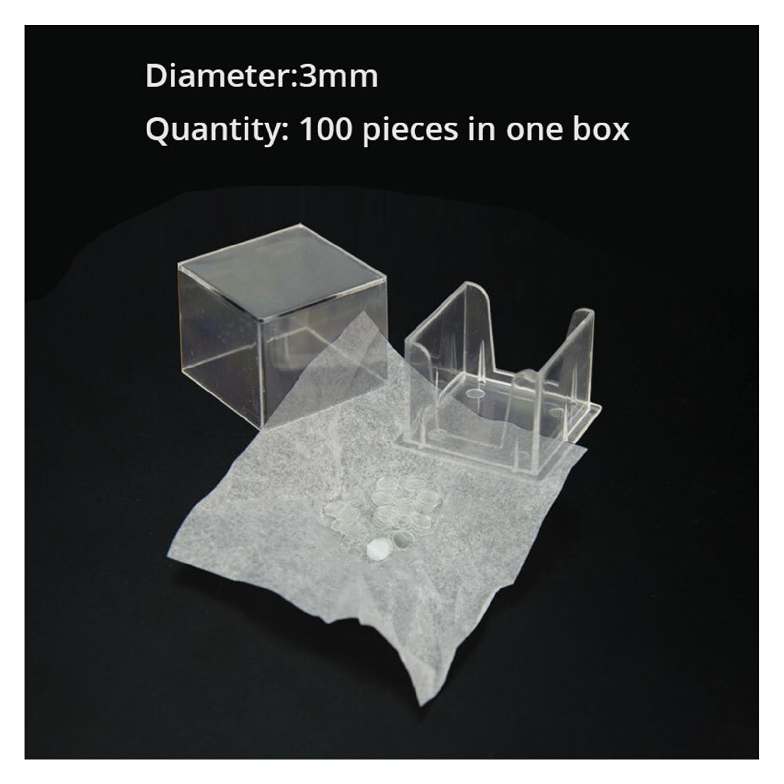 3 mm, 4 mm, 5 mm, 6 mm, 8 mm, runde Mikroskop-Objektträger-Abdeckgläser, leere Objektträger, Deckglas, Dicke 0,13–0,17 mm, 100 Stück(3mm)