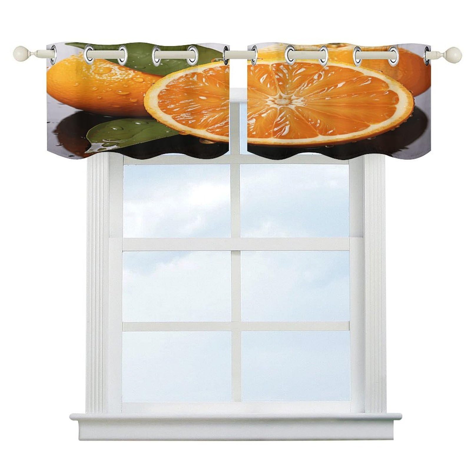 Fekiloot Style Orange Short Curtains Valance Curtain