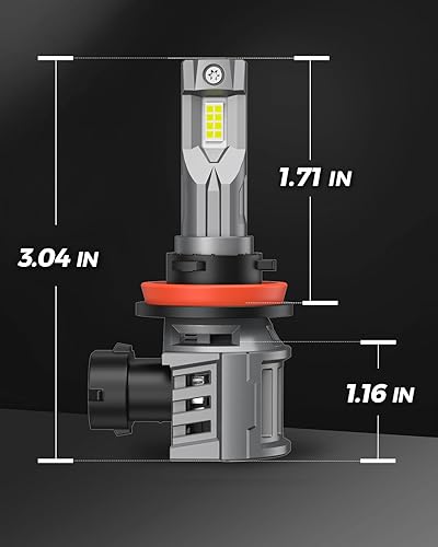 Miniatura 8 de Laxmas Kit combinado de bombillas antiniebla 9005HB3 H11H8H9, 36000LM 6500K súper brillo, Plug and Play, bombillas antiniebla inalámbricas de tamaño