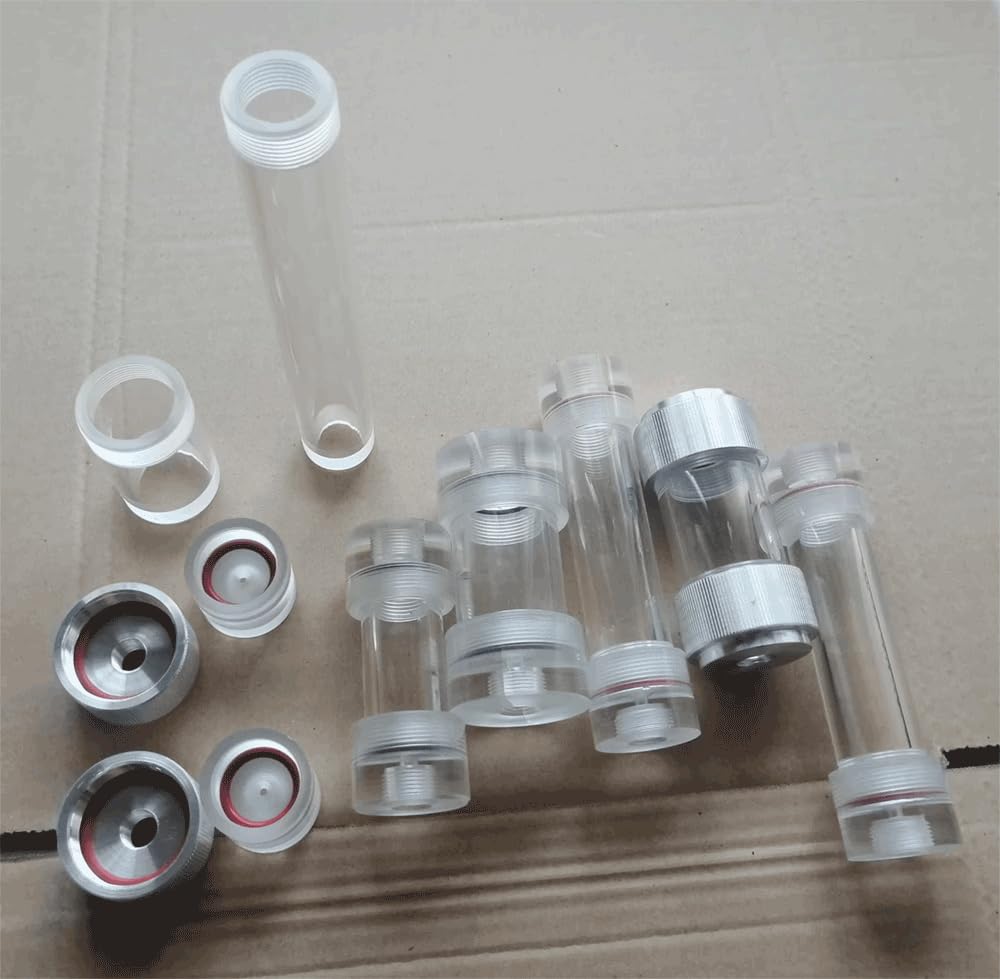 1 tubo de secado acrílico, tubo de filtro de gas for eliminación y purificación cromatográfica de agua.(Aluminum Lid 60x200mm)