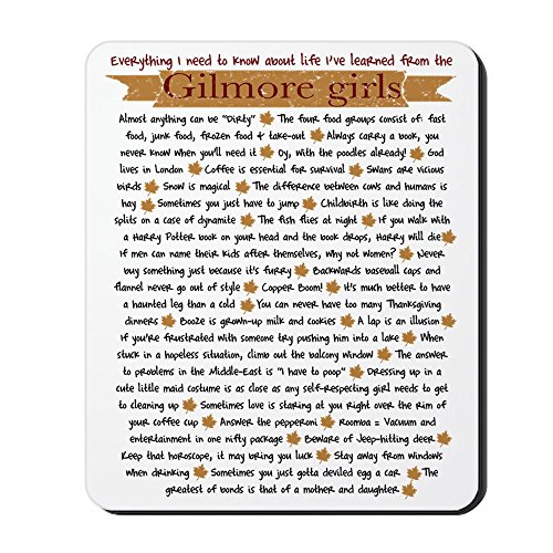 CafePress Gilmore Girls Life Lessons Alfombrilla de ratón de goma antideslizante para juegos
