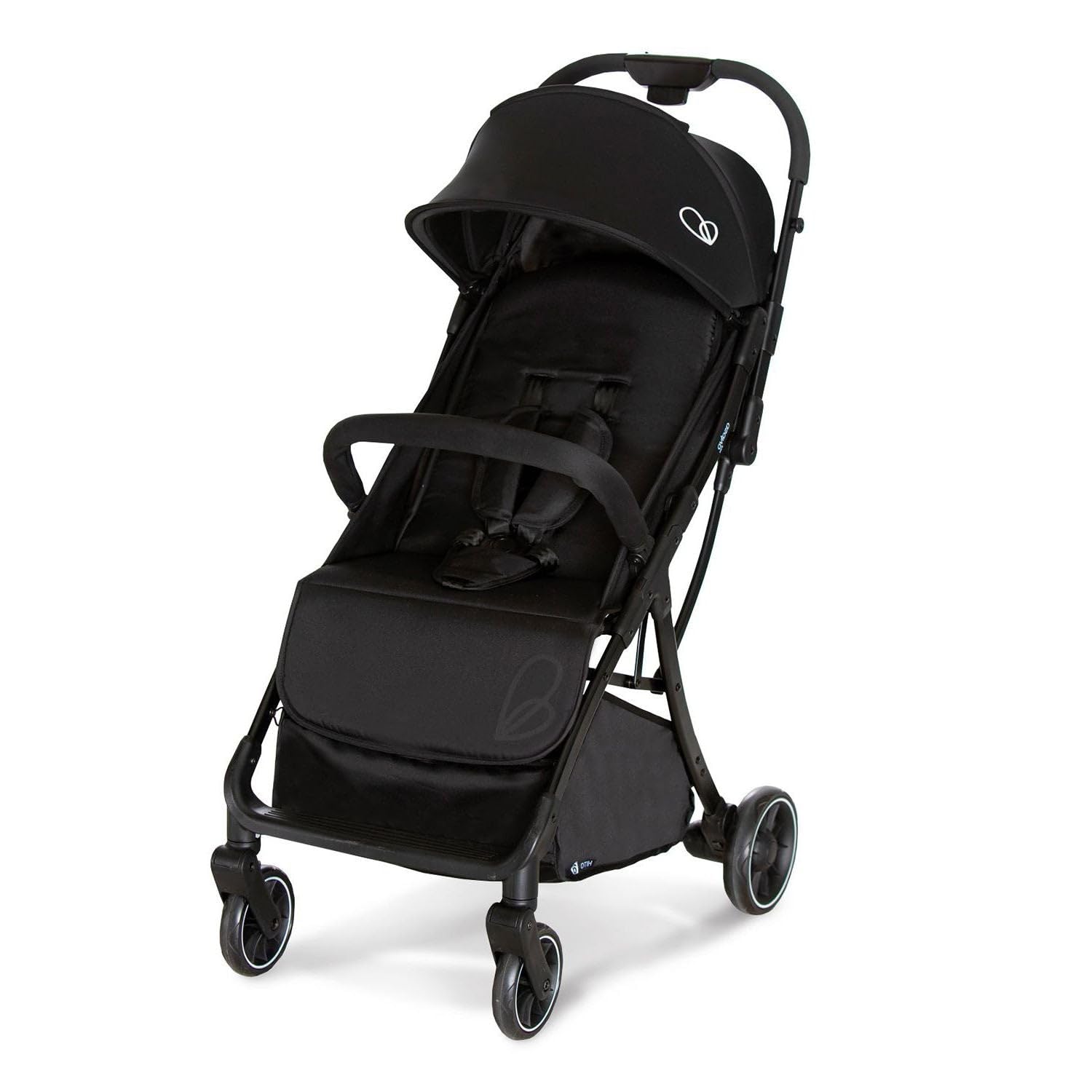 Asalvo HITO Silla de Paseo, Carrito bebé, Carro para bebés, Confortable, Ultraligera, Segura, Capota con Ventana y Freno Trasero, Manejable, Plegado compacto, Carga Máxima 24 kg, Negro
