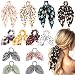 WATINC 12 Pcs Bowknot Hair Scrunchies Silk Satin Scarf Hair Ties Chiffon Floral Scrunchie Ponytail Holder with Bows Dot Flower Pattern Hair Scrunchy Accessories Ropes for Women