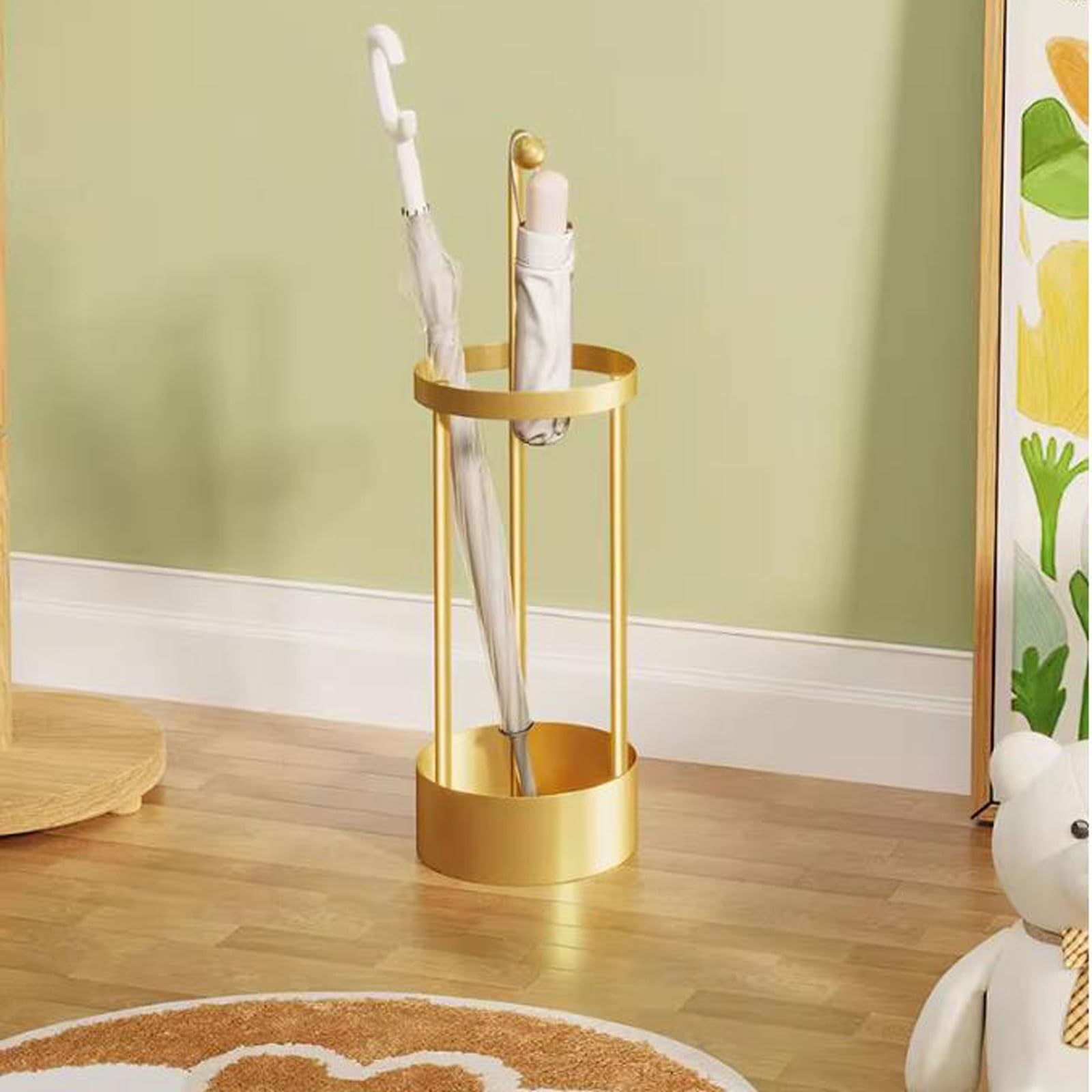 Stojak na parasole Stojak na parasole do użytku domowego przy wejściu, parasol/laska Biuro(Gold)