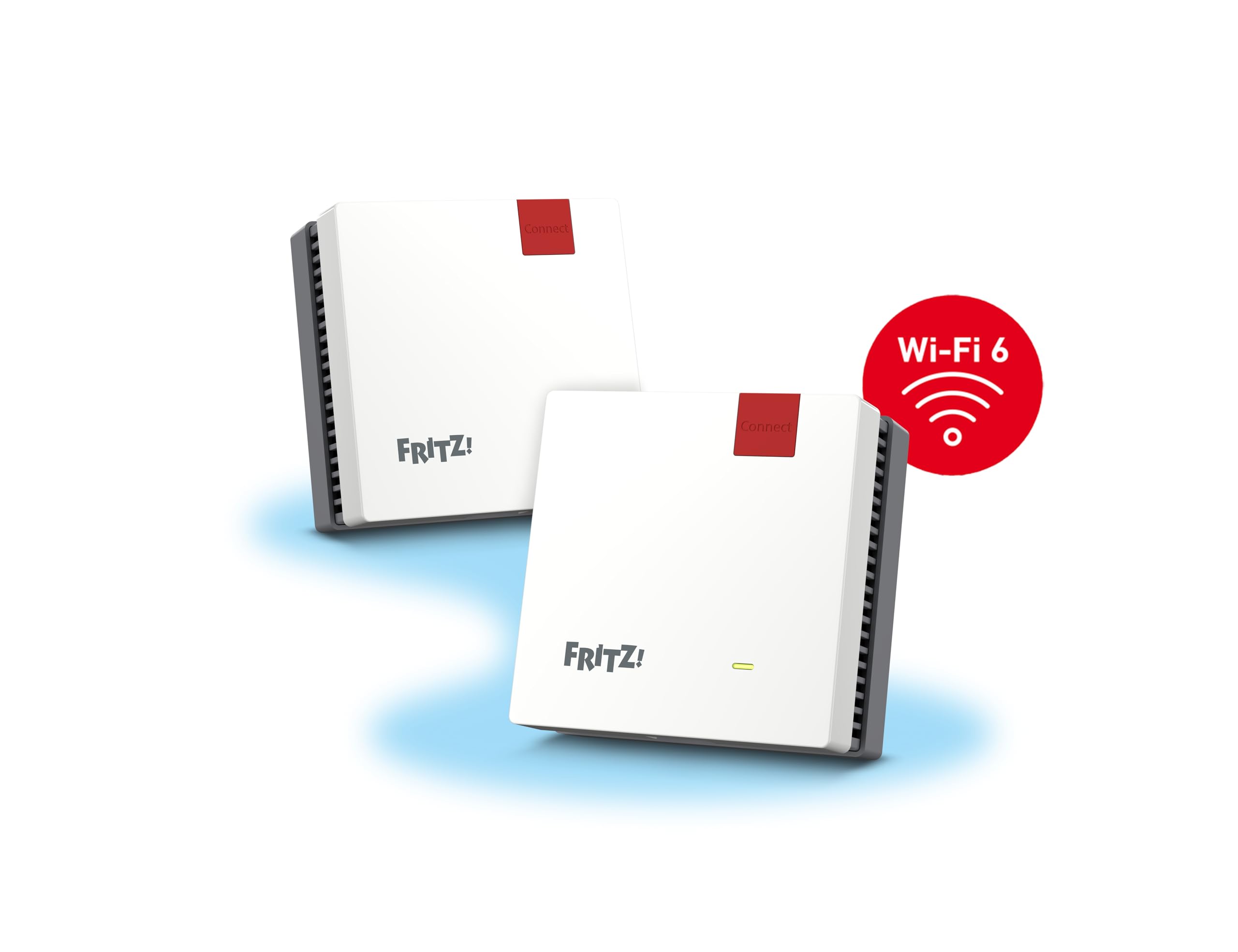 Fritz!Mesh Set 1600 2er-Set (2X Fritz!Repeater, ideal für Internetrouter oder Glasfasermodem (ONT), WLAN-Abdeckung für 3-5 Räume, Wi-Fi 6 mit bis zu 3.000 MBit/s, deutschsprachige Version)