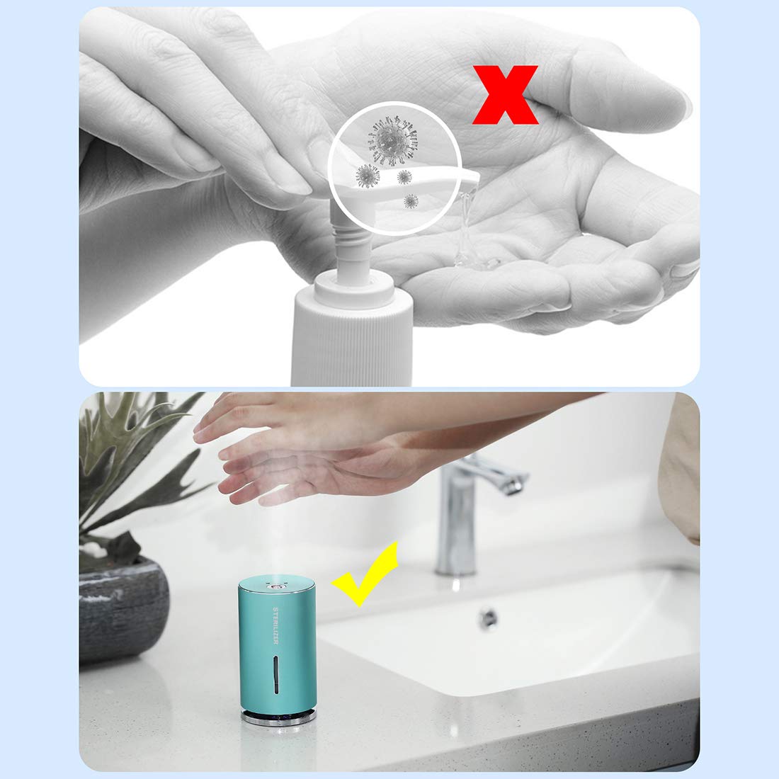 Distributore Spray Alcolico Automatico A Infrarossi – 550 Ml, Ricaricabile USB-C, 4 Livelli Di Spruzzo, Impermeabile IPX6. Ideale Per Casa E Ufficio. Colore Bianco.