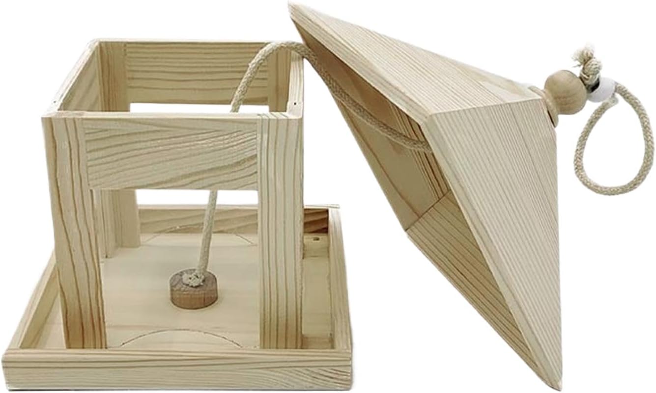 Vogelvoederhuis – Outdoor Vogeleter | Grote Capaciteit Houten Vogelmaker | Creatieve Balkdecoratie, Weerbestendig Tuinornament voor Binnenplaats, Boom