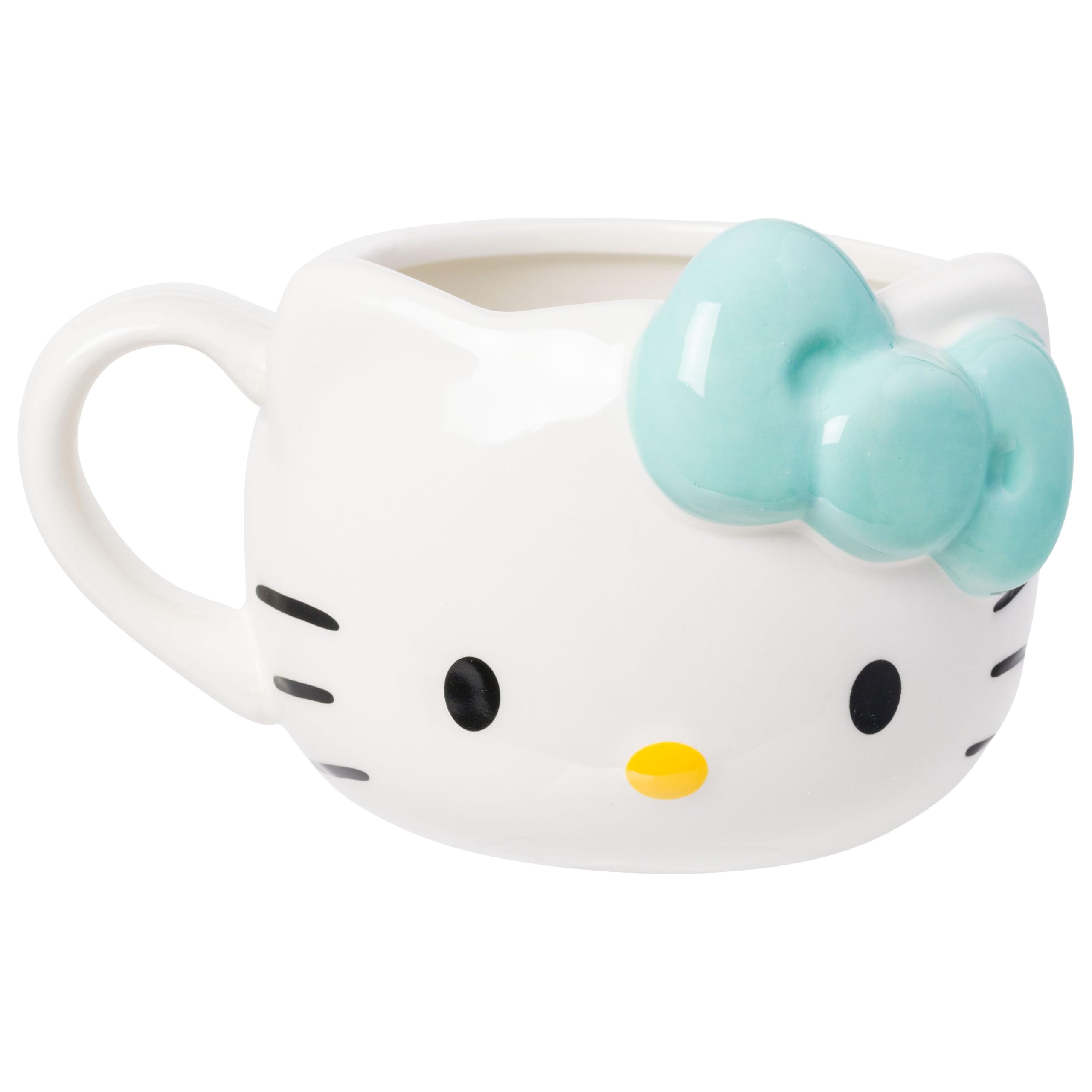 Silver Buffalo Sanrio Hello Kitty Light Blue Bow, 3D Sculpted Mug, 20oz