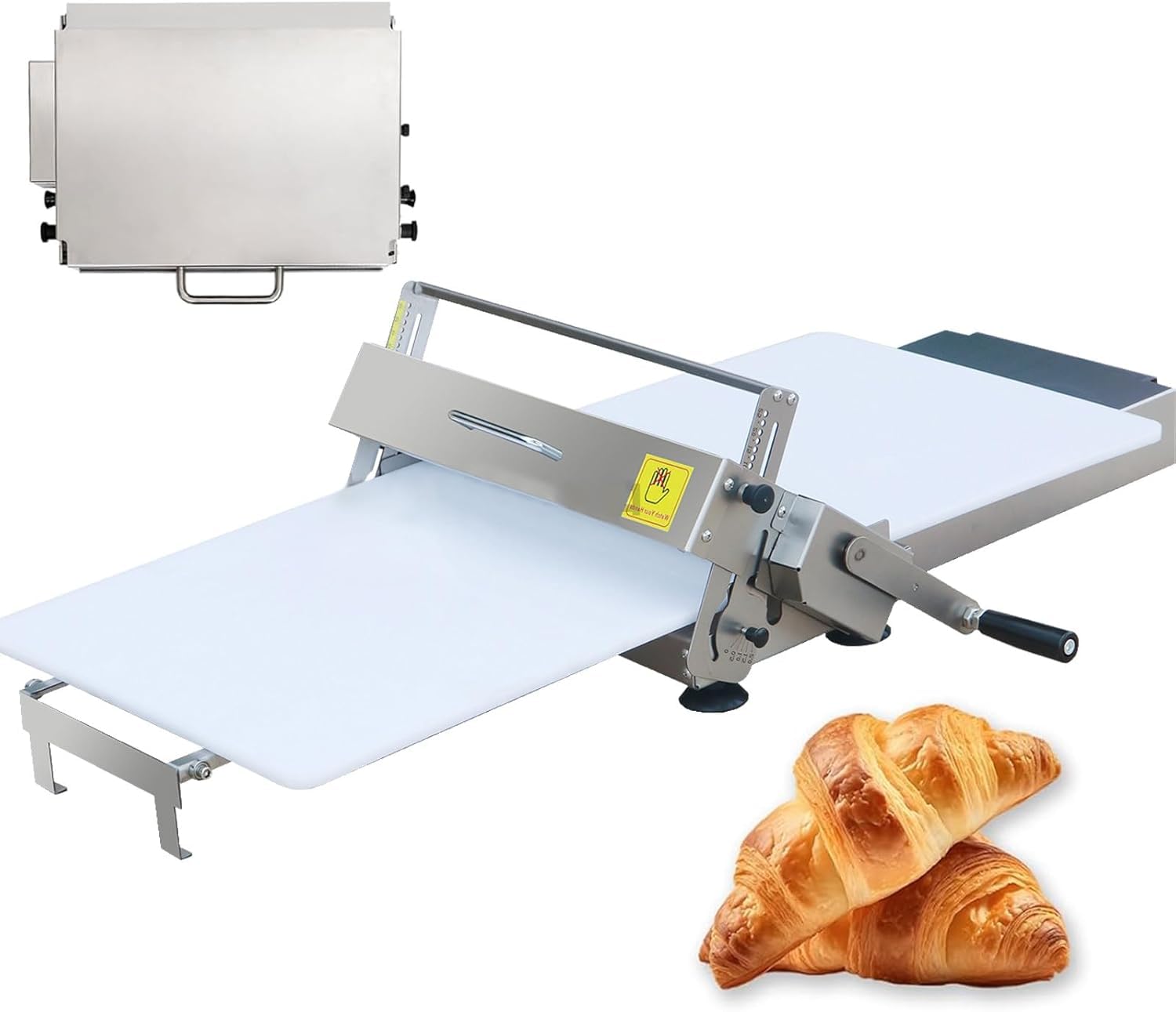 Sfogliatrice Manuale Compatta︱Macchina per La Stesura della Pasta in Acciaio Inossidabile︱Impostazioni di Spessore Regolabili︱per Preparare La Pasta Sfoglia per Pasticceria