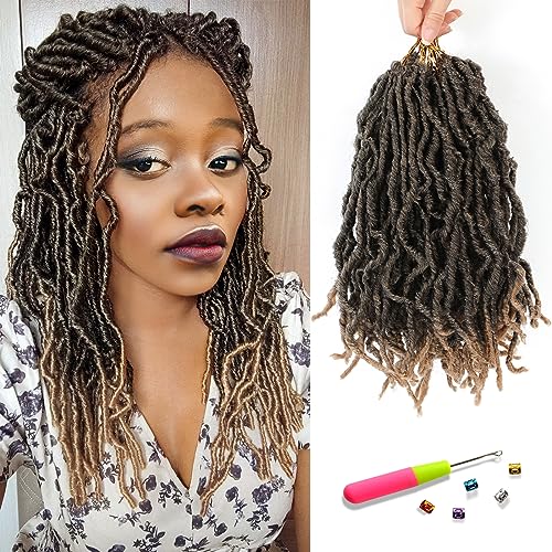 Faux Locs Crochet Hair 8 Packs 12 Inch Nu Locs Soft Locs Pre-looped New Faux Locs Synthetic Crochet Braids Hair For Black Women（1B/27）