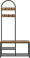 Yatiney Hall Tree with Shoe Storage & Entryway Bench - Coat Rack Organizer, 3-in-1 Foyer Storage, Rustic Brown/Black MT04BRY1