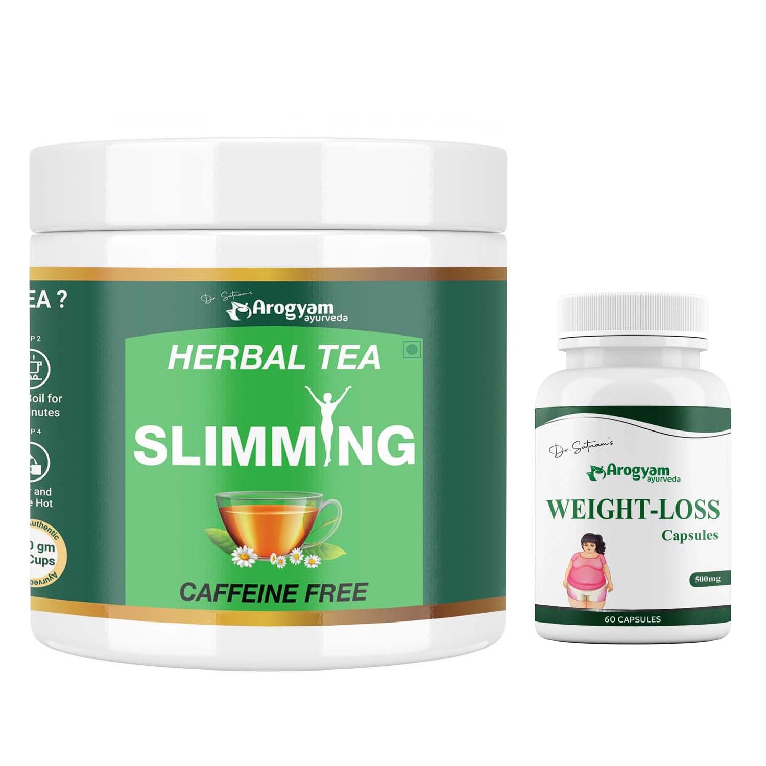 AROGYAM AYURVEDA Herbal Tea For Slimming & Weight Loss Capsules, Ayurvedic Heath Supplement Combo Pack (100gm, 60 Capsules)-image-48