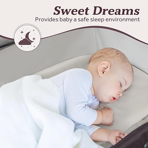 Miniatura 4 de Corralito portátil para bebé 4 en 1, corralito plegable para bebé con moisés extraíble, toldo y cambiador, Playrad infantil, cuna de viaje para