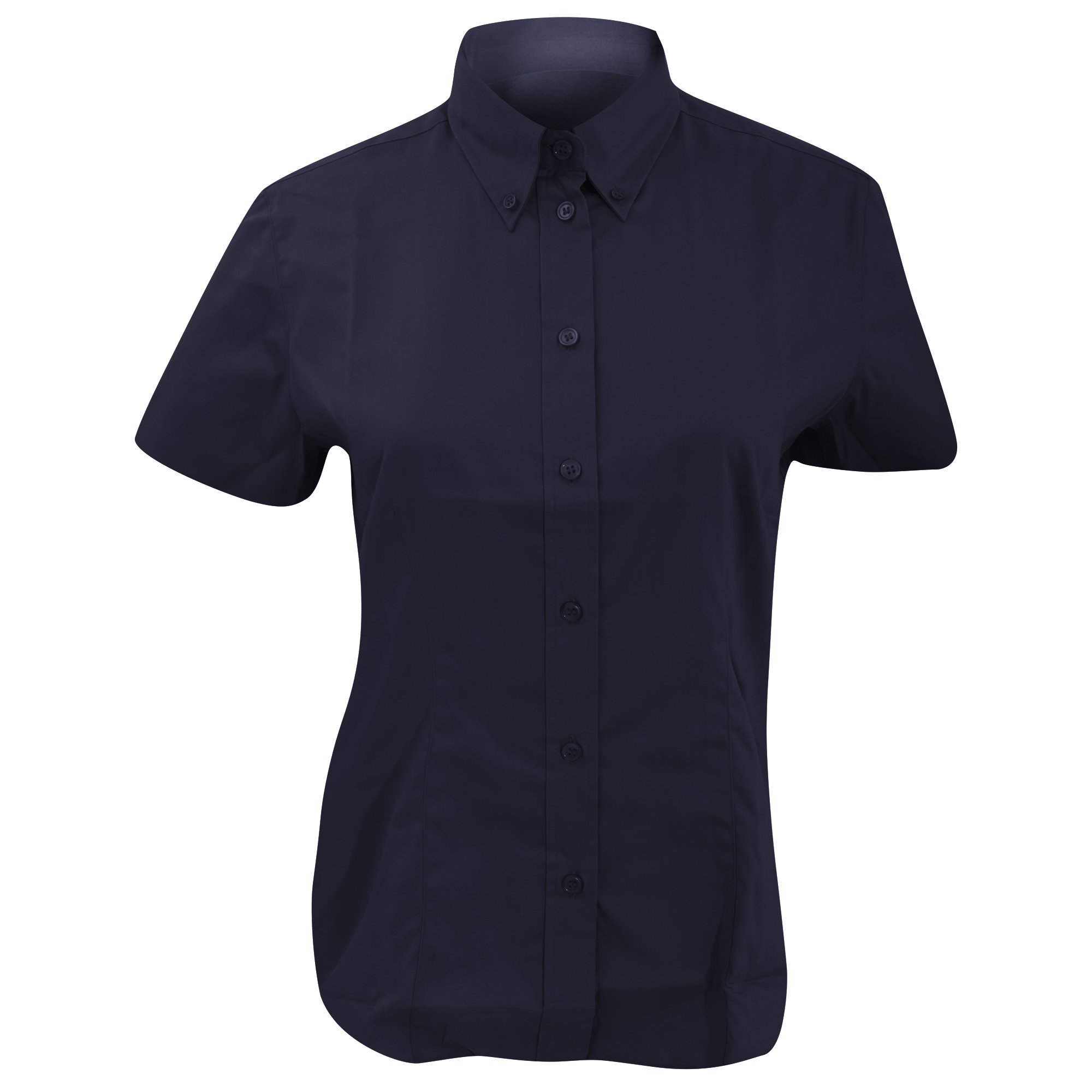 Kustom Kit Ladies Corporate Oxford Short Sleeve Shirt, Button Down, Midnight Navy, Size 12