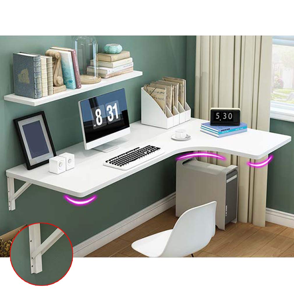 Scrivania Pieghevole Da Parete 80x60cm - Tavolo Ribalta Salvaspazio Per Camera, Cucina, Ufficio - Foto 10