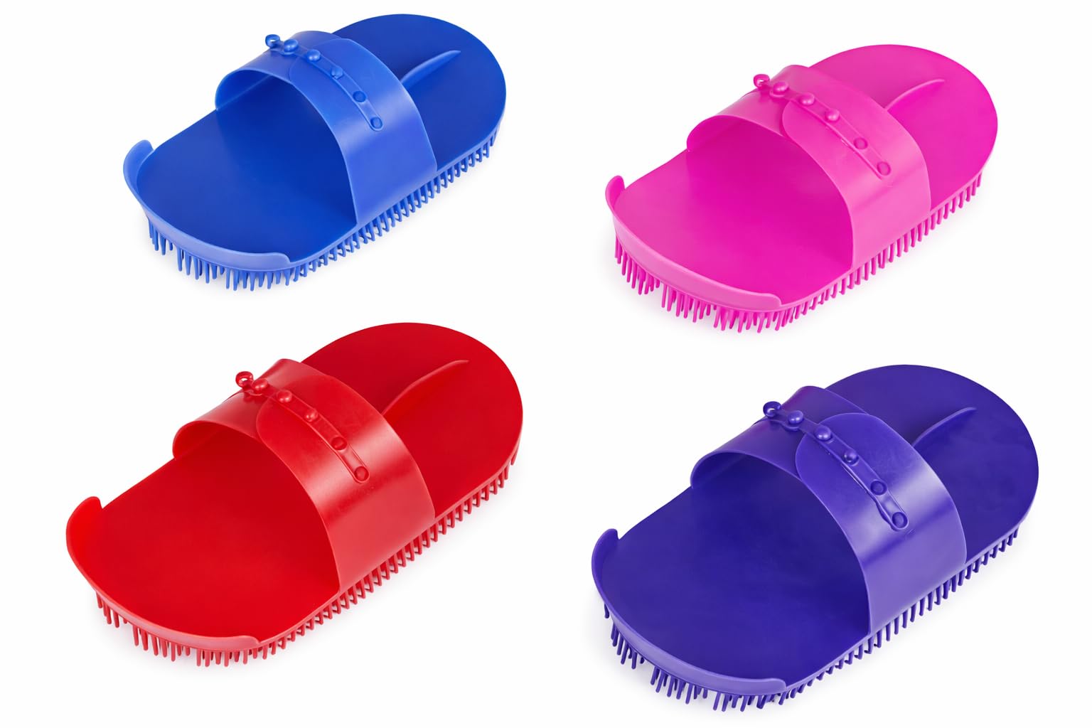 Elico Plastic Curry Comb - Large, Horse Grooming (Pink)
