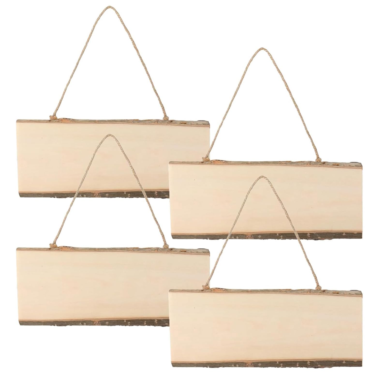 APGLSXY Blanks Hanging Wooden Slices Banners with Ropes Basswood Plaques Hanging Signs for Pyrography Burning Painting Unfinished Wood Sign Rectangle Wood Blanks Plaques