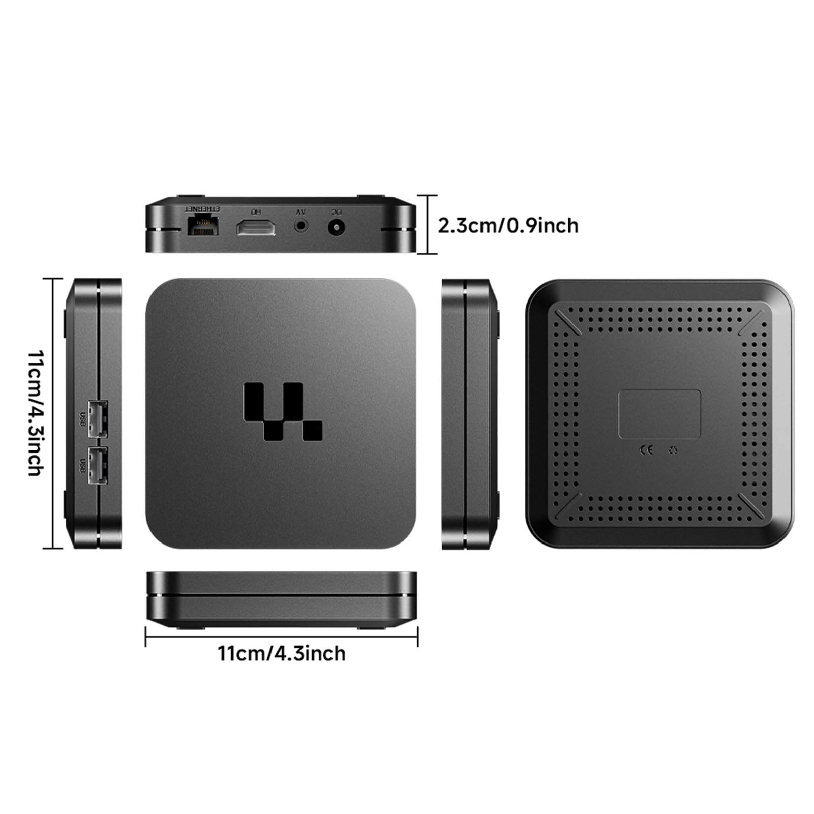 Vikye TV Box z Systemem Android 16.0, Urządzenie do Transmisji Strumieniowej 4K Ultra HD do Telewizora, 2 GB RAM i 16 GB ROM, Smart TV Box z Pilotem, USB 2.0 i Dwuzakresowe Wi-Fi (wtyczka UE)