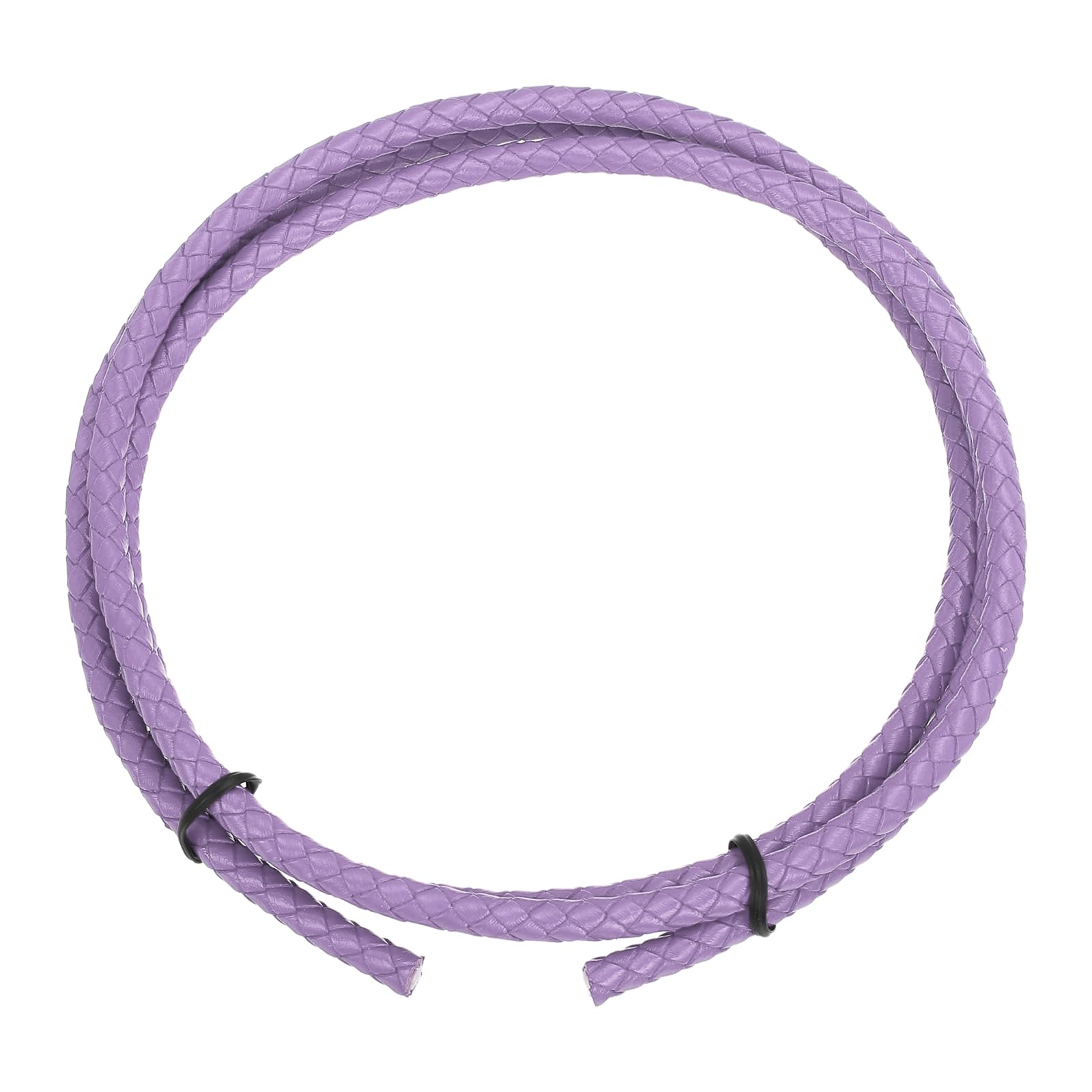 sourcing map 1.1 Yards Bolo Tie Cord 6mm Diameter Round Braided Leather Strip 1 Meter Long for Bracelet Necklace Beading, Light Purple
