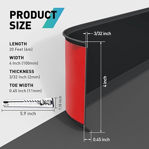 Miniatura 2 de Baseboard Trim, 4 Inch(W) x 20 Feet(L) Peel and Stick Flexible Baseboard Molding Trim, Self Adhesive Vinyl Baseboard Cove Base, Base Boards for Black