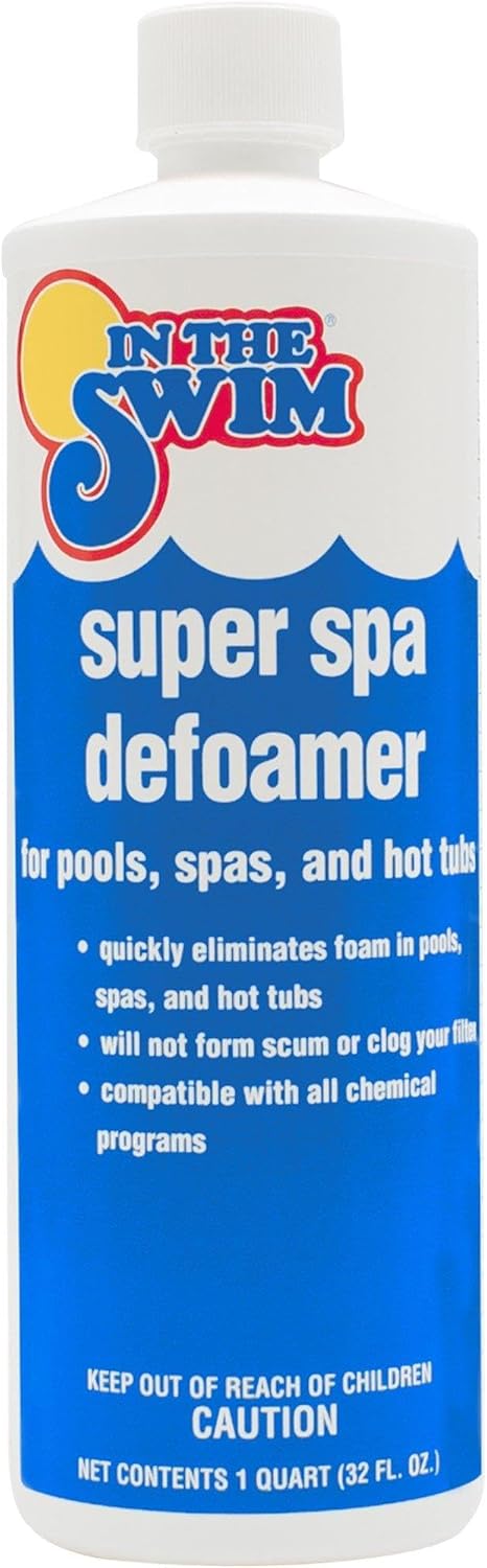 In The Swim Super Spa Defoamer - Fast-Acting Foam Reducer for Hot Tubs & Spas - Restores Clear, Balanced Water - Works with All Sanitizers - 1 Quart