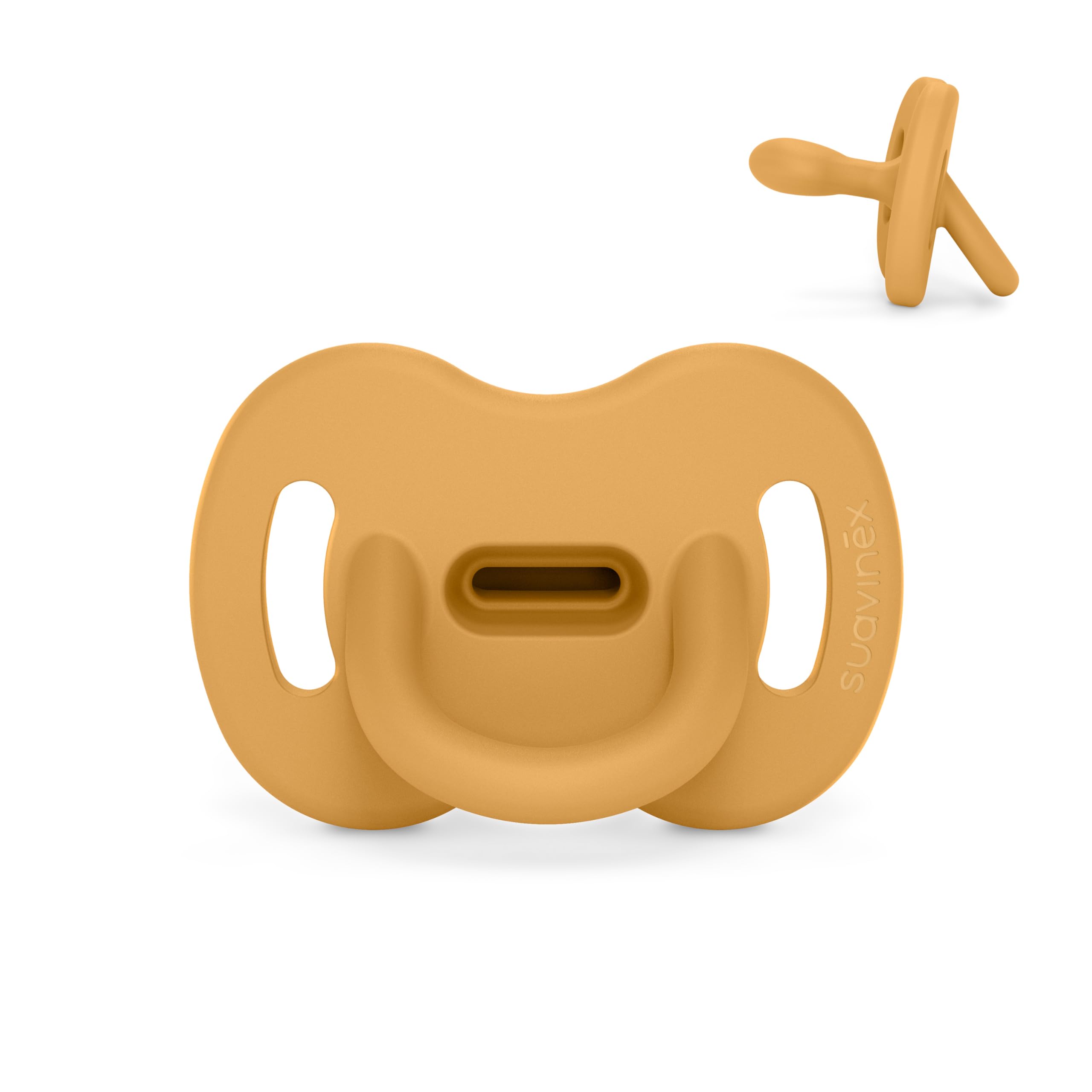 Suavinex, Ciuccio Tutto in Silicone, per Bambini 6/18 Mesi e Neonati, Ciuccio con Tettarella Fisiologica Sx Pro, Super Morbido e Flessibile, Ideale per Dormire, Color Essence, Miele