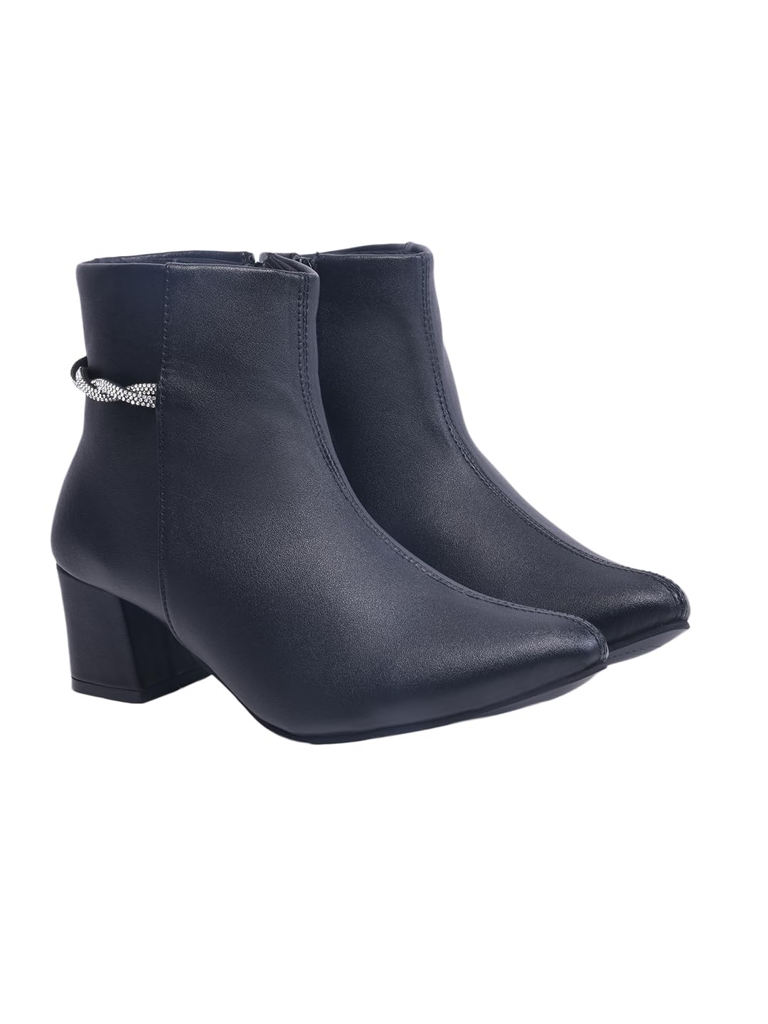 Women’s Chunky Heel Ankle Boots – Side Zip Faux Suede Short Booties with Non-Slip Sole, Comfortable Block Heel Fashion Boots-image-20