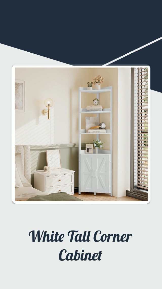 Amazon.com: HOOBRO Corner Shelf with Storage, Tall Corner Cabinet