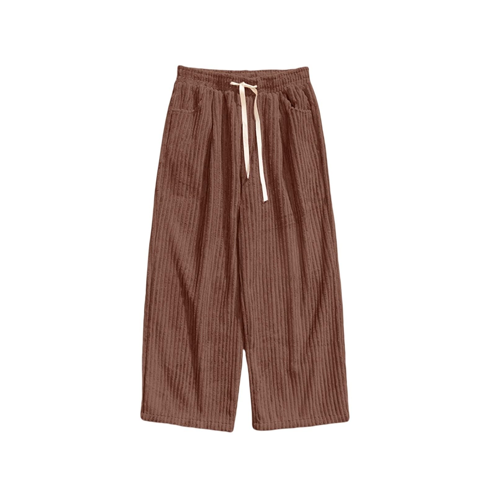 Pantalones deportivos suaves para hombre, pantalones sueltos de pana, pantalones holgados y elegantes, pantalones de pierna ancha, pantalones de correr con cordón elástico, pantalones de pierna recta