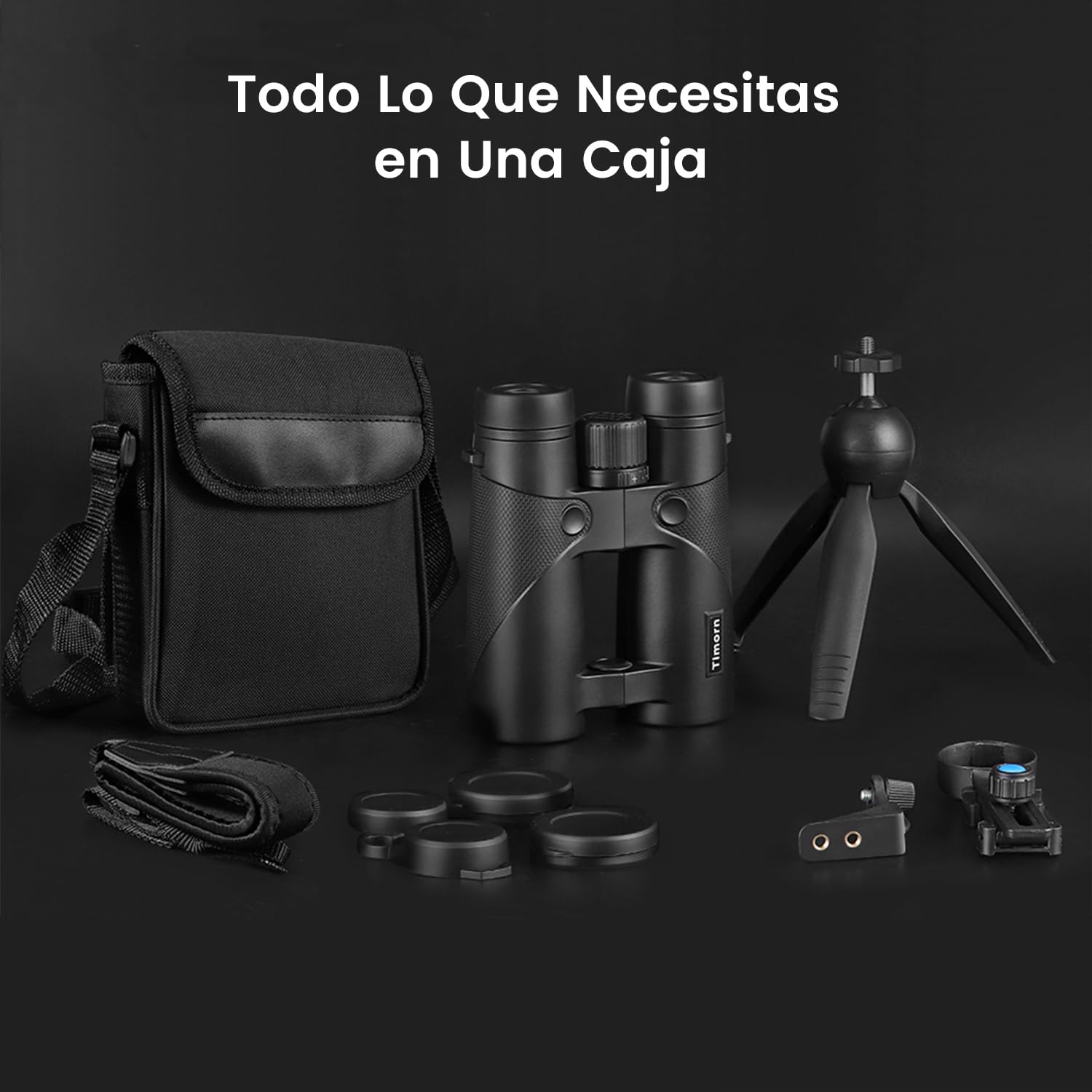 Prismáticos Profesionales Largo Alcance 8x42: Timorn Binoculares Potentes Impermeables Vista Grande con Trípode Adaptador para Teléfono para Observacion de Aves, Caza, Astronomicos