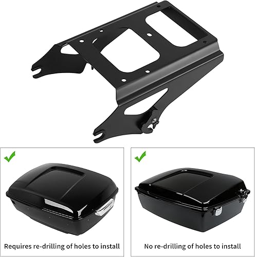 Miniatura 4 de TCT-MOTORPARTS 2-Up Portaequipajes de Maletero Desmontable para Harley Road King 2009-2013 FLHR FLHRC FLHT FLHX, FLTR, FLTRX, FLHRSE5, FLHXSE23,