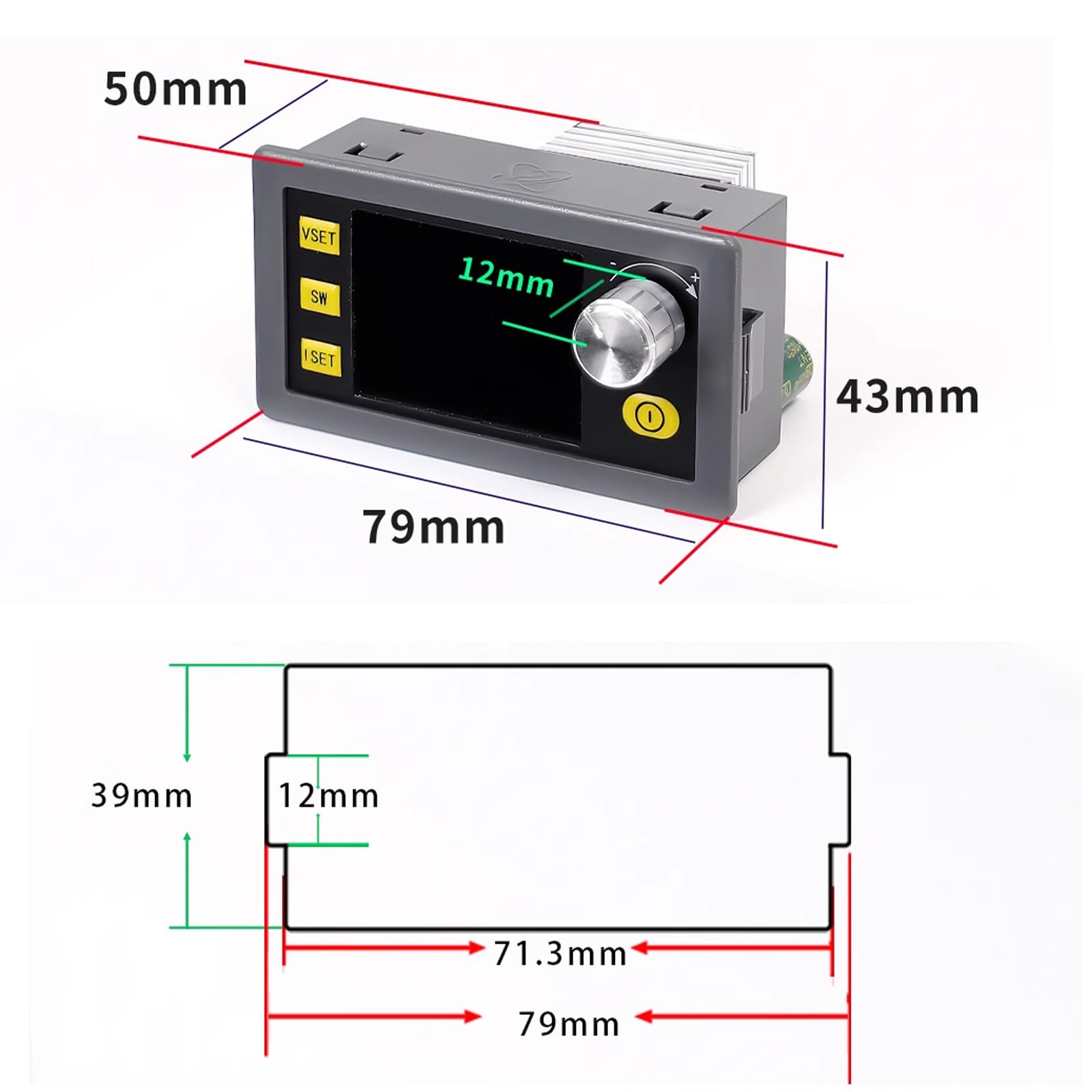 Jadeshay Régulateur de Tension 12V DC 6-36V à DC 0-36V 120W 6A Régulateur réglable Convertisseur DC Convertisseur Abaisseur DC Convertisseur Élévateur Convertisseur de Tension 12V avec écran LCD
