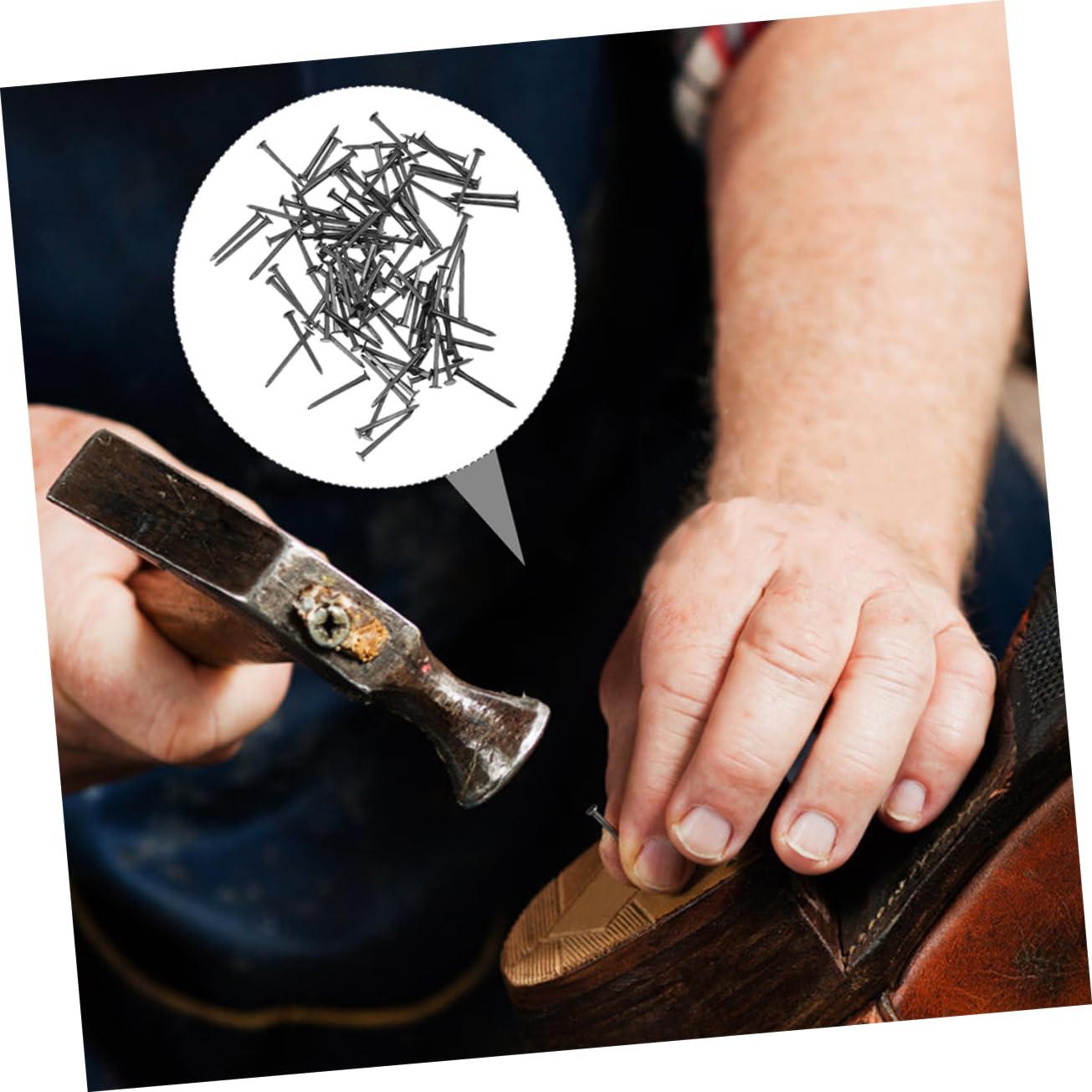 STOBAZA 100pcs Round Head Leather Tacks Iron Nails for Shoes Repair Craft Long-Lasting Nails