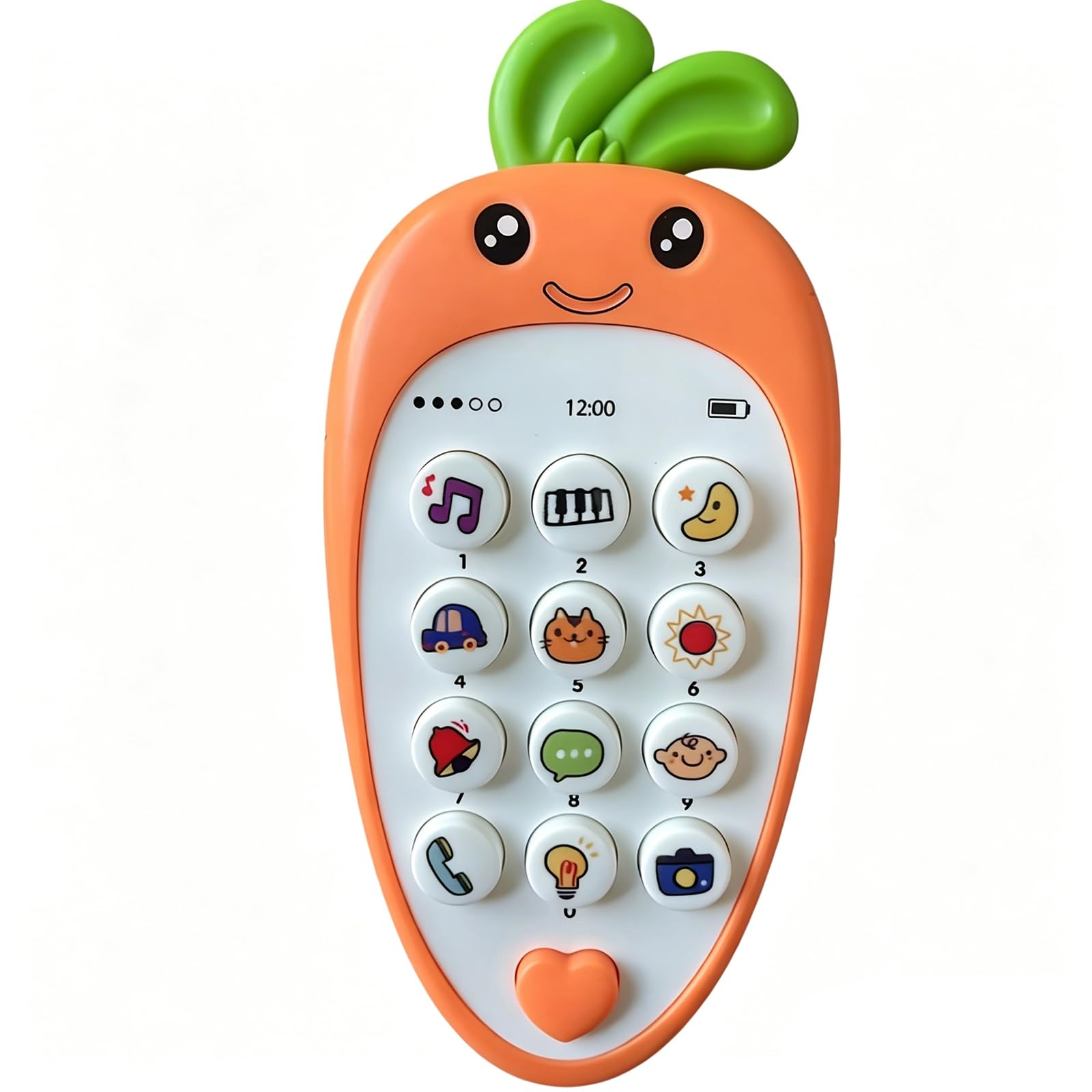 Phone Toys for 1 Year Old Boys Girls Gifts, Musical Sounds Toys for Babies12-18 Months, Interactive Baby Cell Phone Toy with Early Education & Music Batteries not included(Orange)