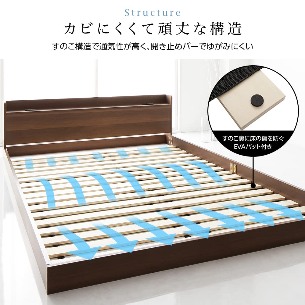 Amazon｜RASIK ベッド シングル フレームのみ ブラック すのこ