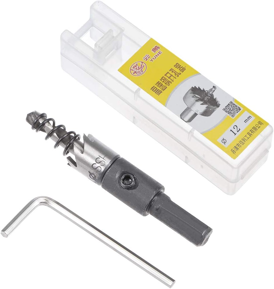 sourcingmap 12mm HSS Drill Bit Hole Saw for Stainless Steel Metal Alloy Wood, black, silver, 12x14mm - Image 5