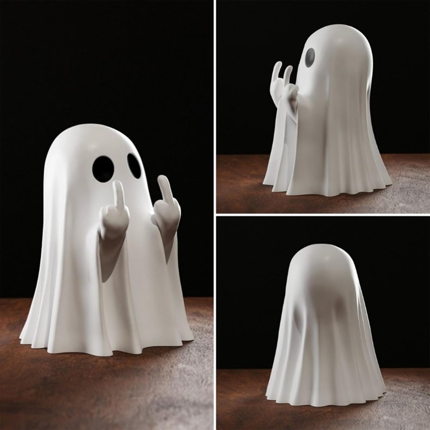 Amazon.co.jp: ハロウィンの幽霊の置物 - かわいい不気味な樹脂像 屋内