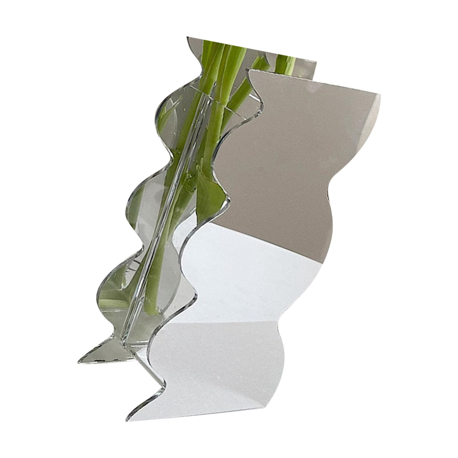 Clear Acrylic Flower Vases with Waves Shape Multipurpose Hydroponic Plant Container Home Decoration for Plant Enthusiasts Clear Minimalists Vases