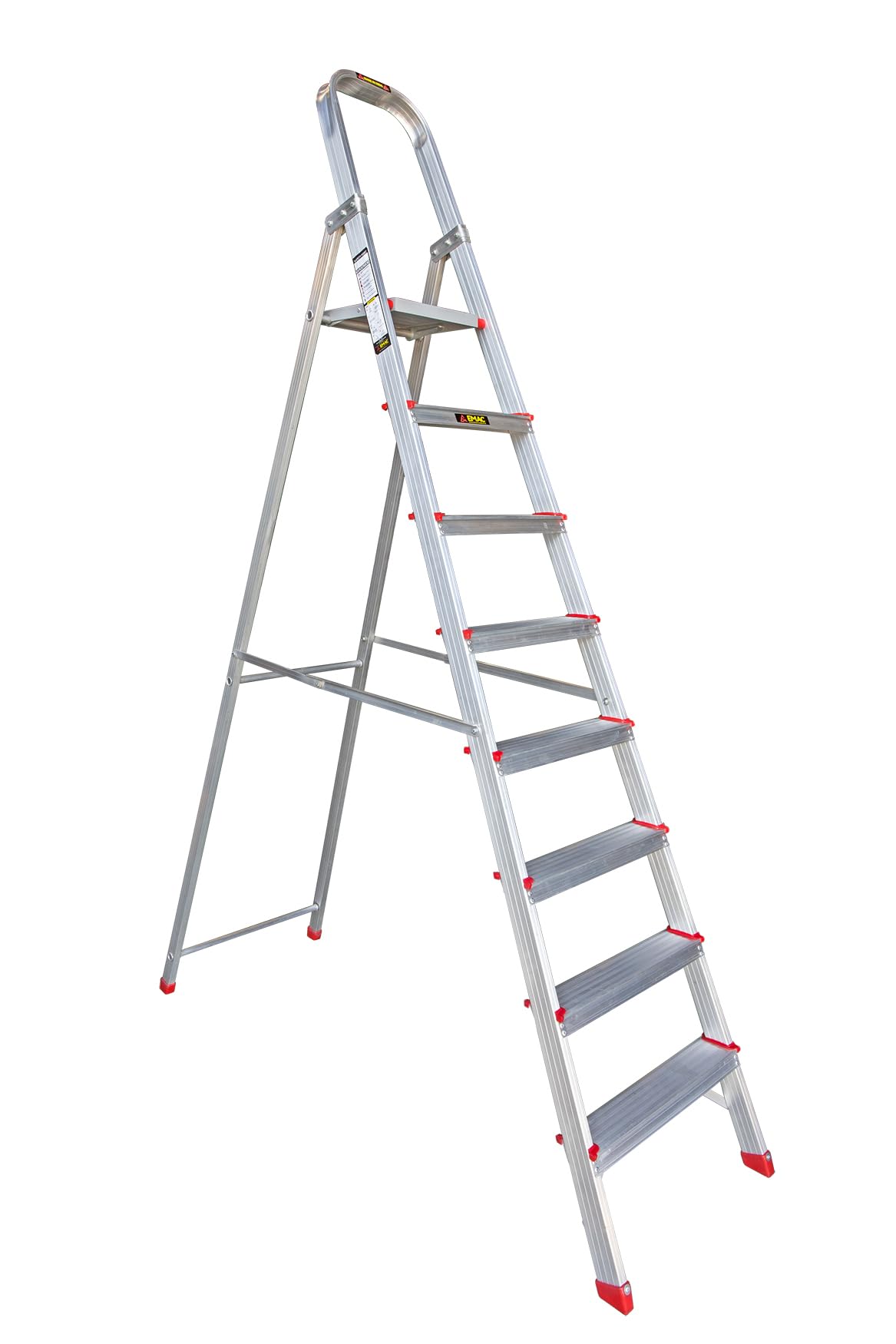 EMAC ESL Aluminium 8 Step Ladder | 250 Kg Heavy-Duty Load Capacity | 95% Aluminium Build | Extra-Wide 3.5 Inch Anti-Slip Steps | Foldable & Lightweight |for Home & Office Use with Platform-image-46