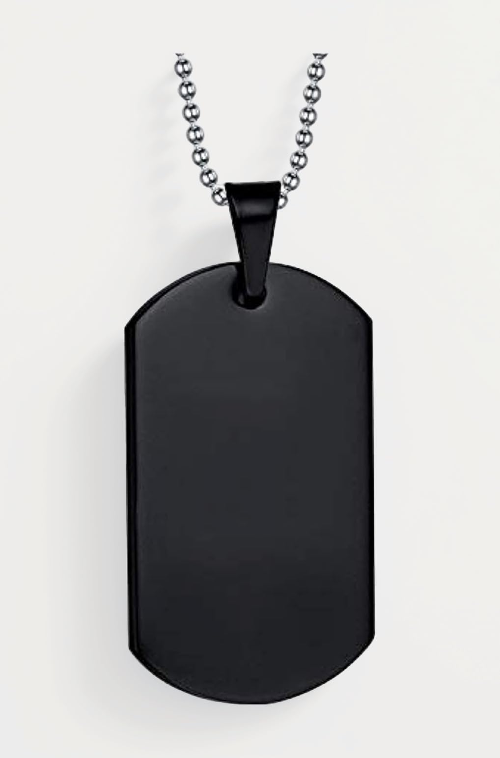 Yellow Chimes Stainless Steel Plain Black Army Dog Tag Pendant Necklace by Yellow Chimes Copper Pendant for Men (Black) (YCSSCH-TAG1SMALL-BK)