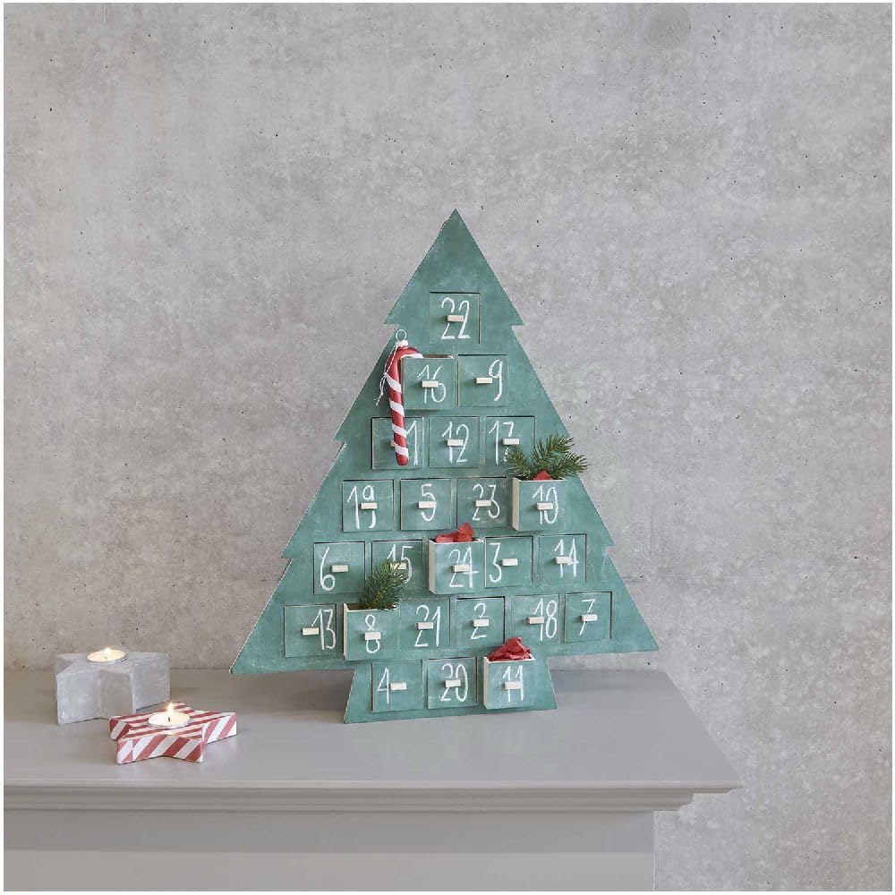 Adventskalender "Tanne" aus Holz mit 24 Schubladen, FSC 100%