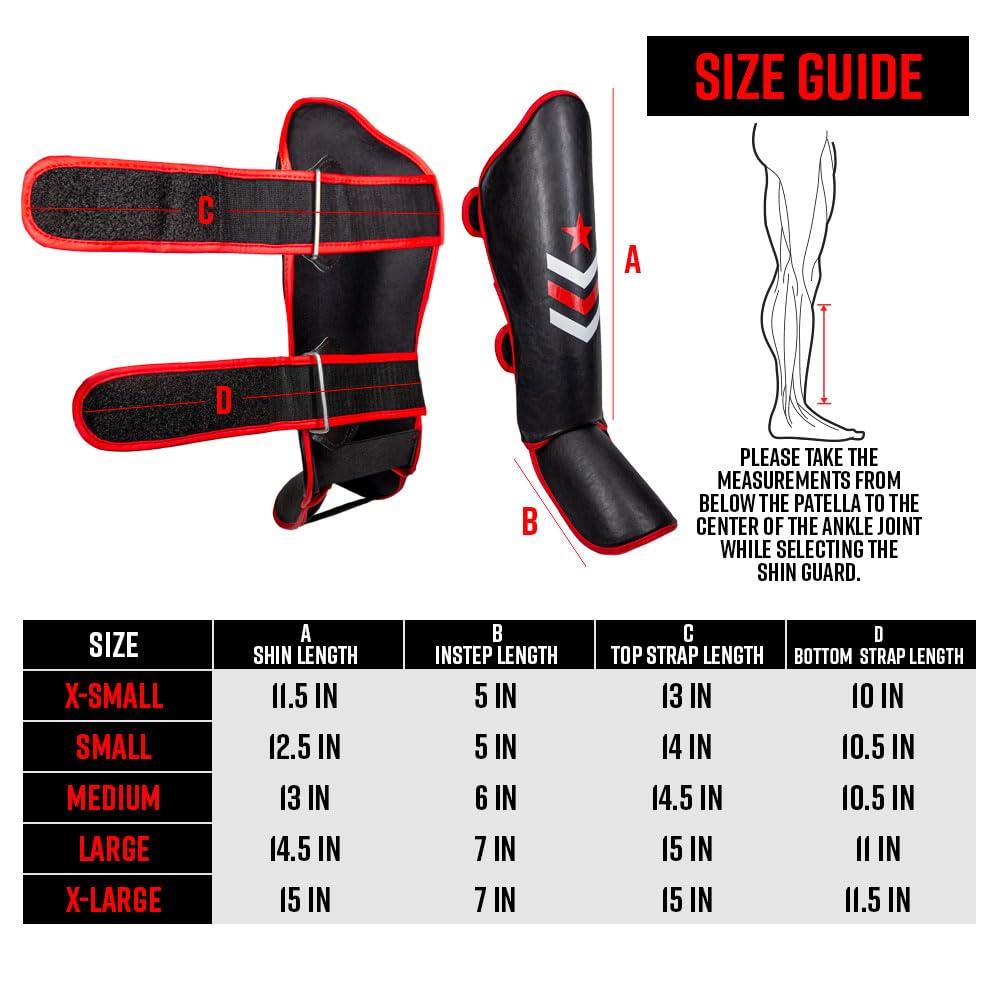Revgear Premier Deluxe Shin Guards - Lightweight MMA Pads For Kickboxing, Muay Thai & Training, Hook & Loop Straps