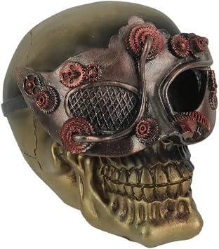 تمثال إيفرسبرينج راتنج Steampunk Masquerade Skull القوطي ديكور المنزل تمثال فن النحت