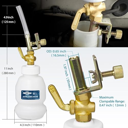 Miniatura 4 de FIRSTINFO A1155 - Botella de purga de botella de llenado de líquido de frenos patentado de 1 litrodispensador automático universal de líquido de