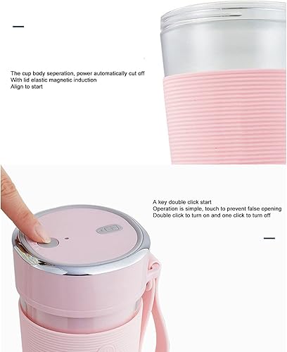 Miniatura 6 de Taza de fruta eléctrica, vaso exprimidor, mini vaso mezclador de mano, portátil, multifuncional, carga USB, mezclador de frutas, vaso mezclador de