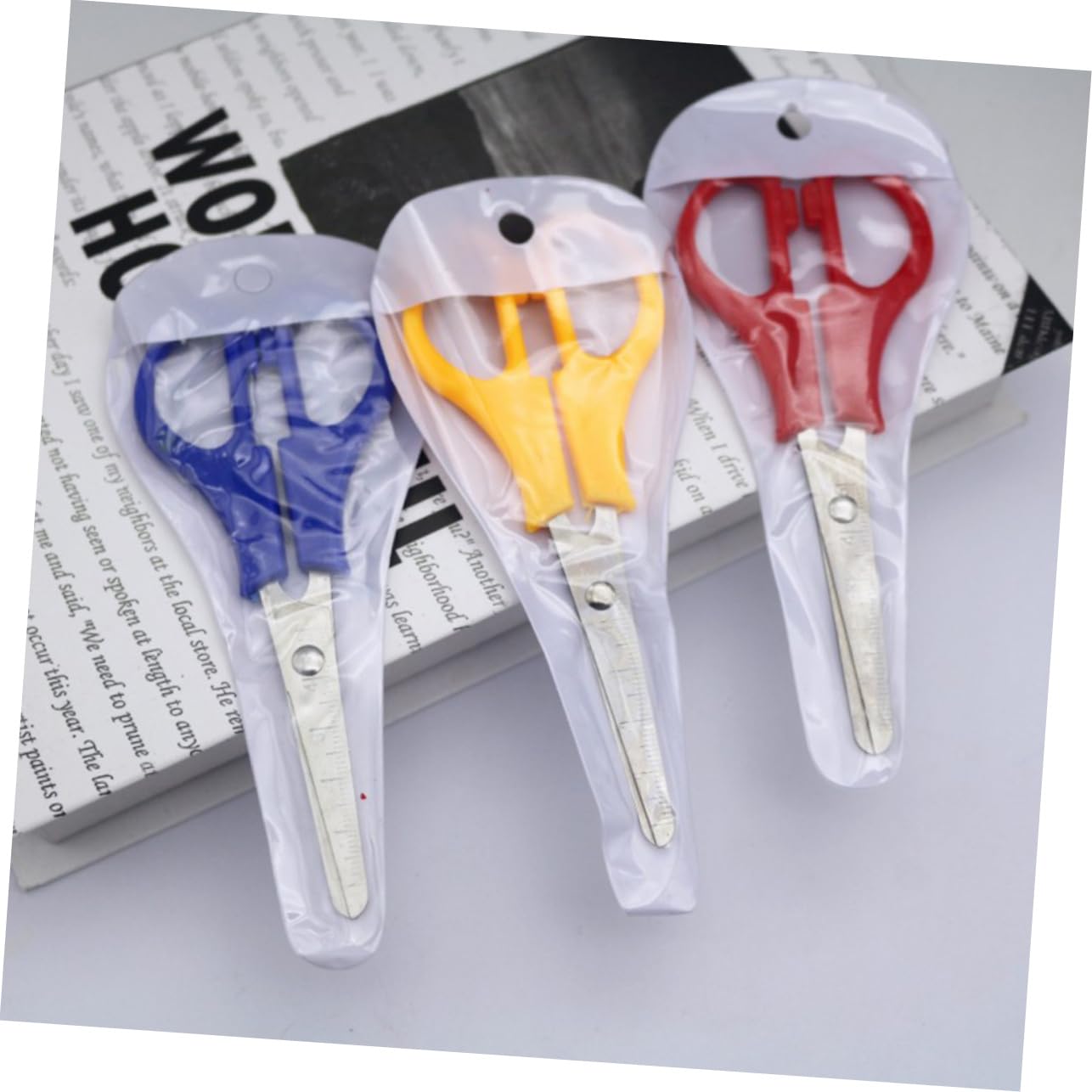 Angoily 60 Pièces Ciseaux Arrondis avec Échelle pour Étudiants Fournitures Artisanales Diy Idéaux pour Scrapbooking et Cartes de Couleur Aléatoire