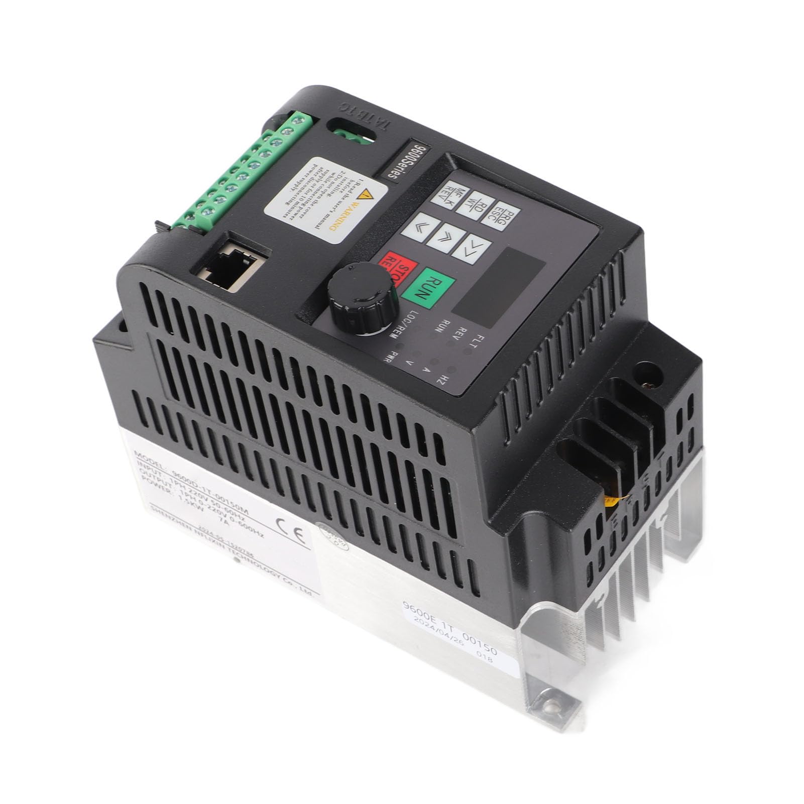 Azionamento a Frequenza Variabile 1,5KW Convertitore di Frequenza Monofase 220V 1 Ingresso Uscita SFVC e Controllo V F da 0 a 600Hz per Controllo velocità Motore Pompe Ventilatori Macchine
